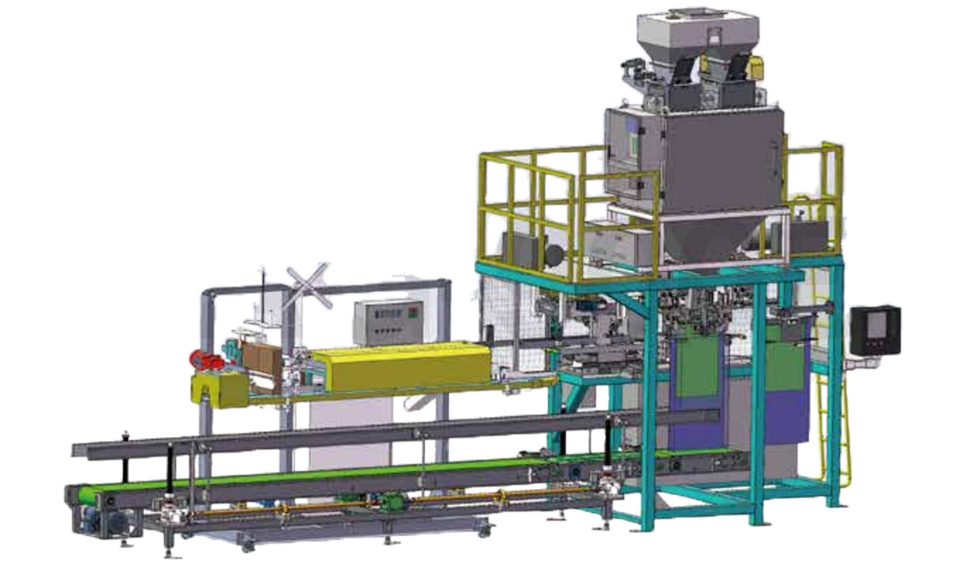 900B重袋人工上袋自動(dòng)封口包裝機(jī)組